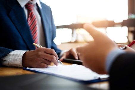 client consulting with a lawyer